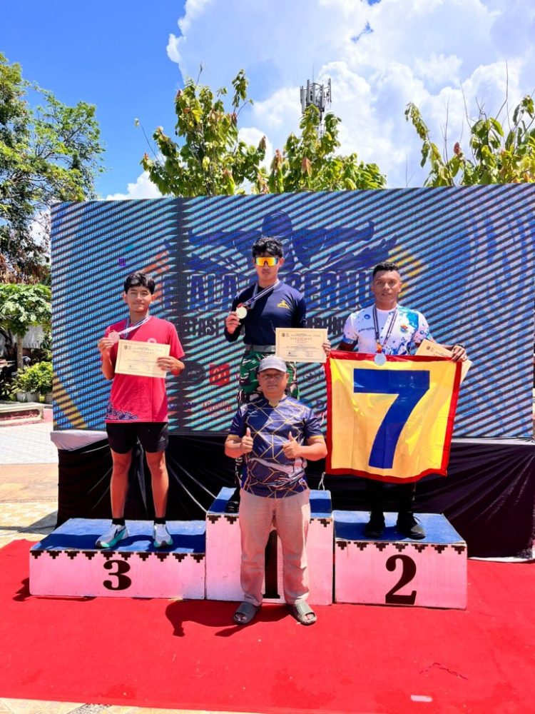 Prajurit Muda Yonif 7 Marinir Sabet Tiga Medali di Piala Gubernur Invitasi Renang 2025