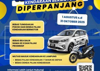 Promo Diperpanjang! Pemutihan Pajak Kendaraan di Lampung Berlaku hingga 31 Oktober 2025