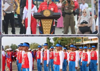 Langkah Tegap Pelajar Lampung Utara Meriahkan HUT RI Ke-80