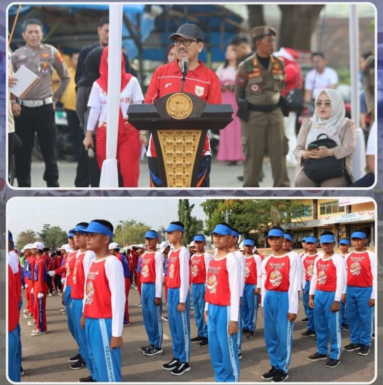Langkah Tegap Pelajar Lampung Utara Meriahkan HUT RI Ke-80