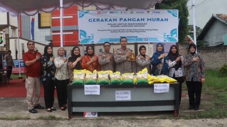 Polres Lampung Selatan Gelar Gerakan Pangan Murah, Ribuan Warga Dapatkan Beras SPHP Harga Terjangkau