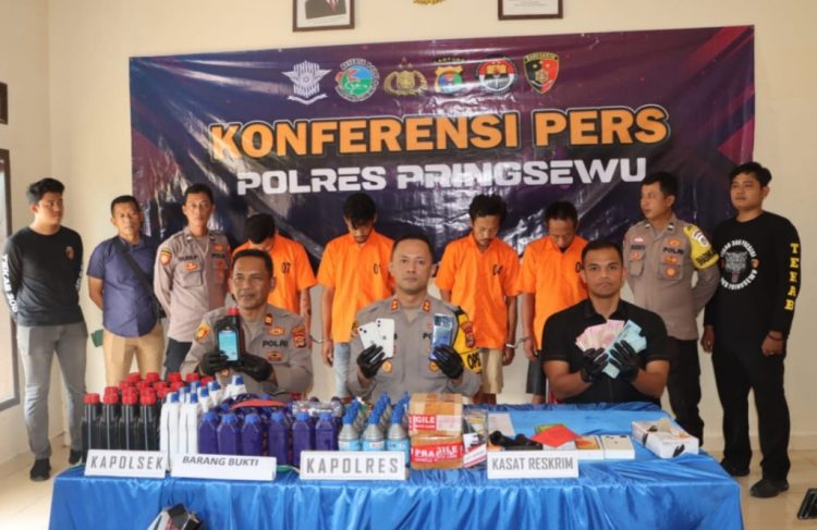 Polres Pringsewu Berhasil Tangkap 13 Tersangka Selama Dua Pekan Operasi Sikat Krakatau