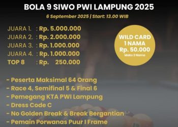 SIWO PWI Lampung Siapkan Turnamen Biliar Bola 9 Antar Wartawan sebagai Ajang Prestasi dan Silaturahmi