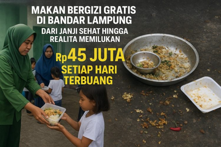 Makan Bergizi Gratis di Bandar Lampung: Janji Sehat Berujung Pemborosan Rp45 Juta per Hari