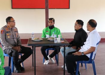 Kapolres Lampung Barat Gelar Silaturahmi Bersama Driver Ojek Online Draiv
