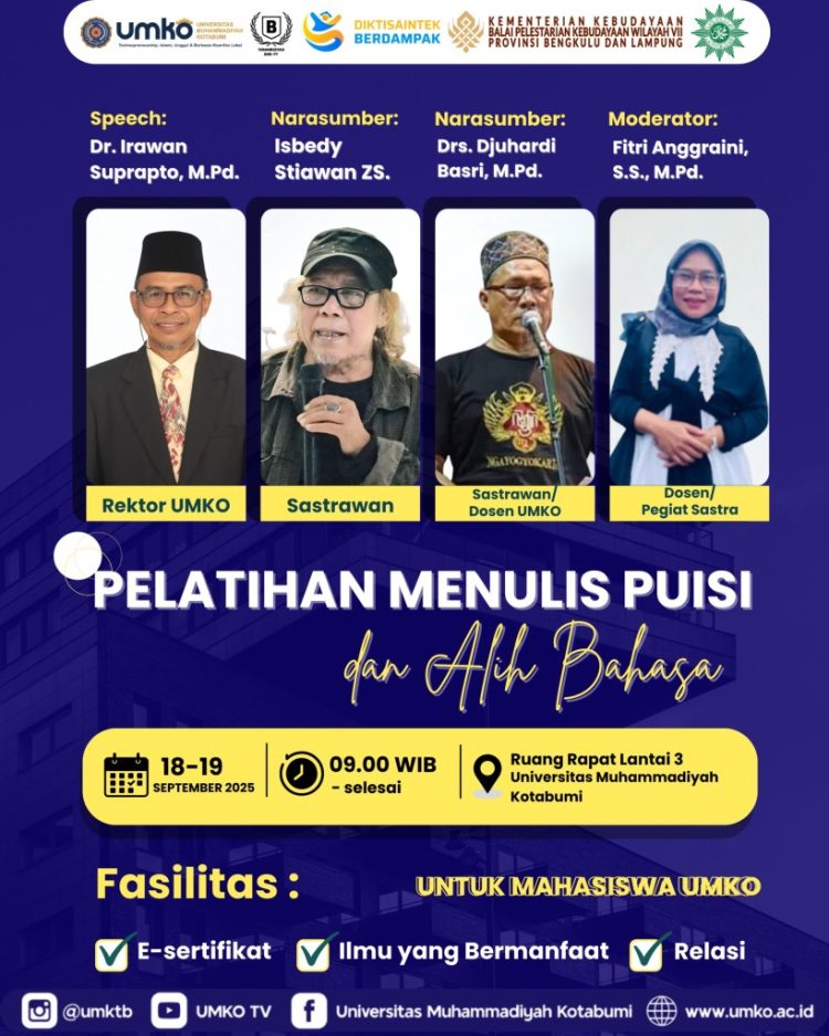 Isbedy Stiawan ZS, Paus Sastra Lampung, Siap Guncang UMKO dengan Pelatihan Menulis Puisi