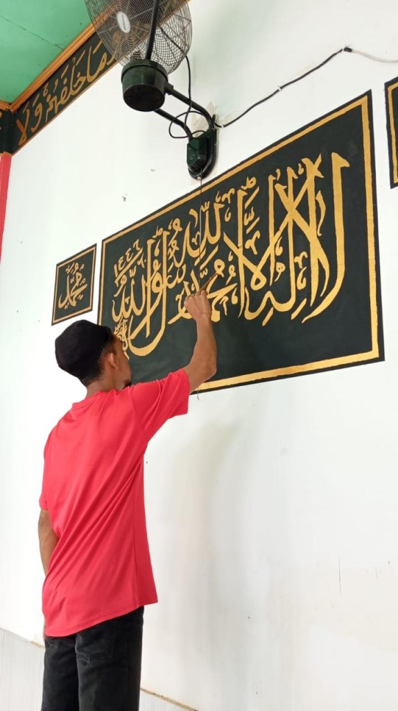 WBP Lapas Dharmasraya Asah Kreativitas Lewat Seni Kaligrafi, Hasil Karya Hiasi Masjid