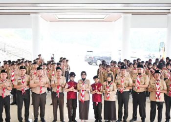Ketua Mabicab Nanda Indira Resmi Lepas 86 Peserta Kontingen Kwarcab Pesawaran pada Jambore Daerah VII Lampung