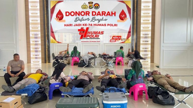Sambut Hari Jadi Humas Polri ke-74, Polres Pesawaran Gelar Donor Darah Serentak: Wujud Polisi Humanis Peduli Sesama