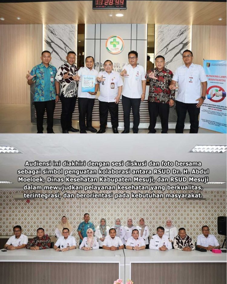RSUD Abdul Moeloek dan Pemkab Mesuji Jalin Kolaborasi Strategis Tingkatkan Layanan Kesehatan Masyarakat