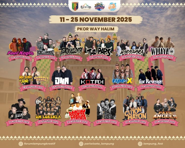 Lampung Fest 2025 Siap Gemparkan Lampungphoria, Panggung Musik Lintas Genre untuk Semua Kalangan