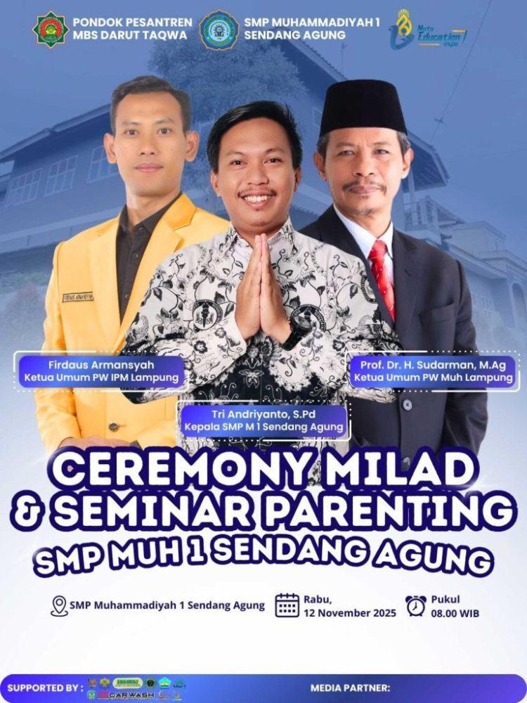 Milad ke 46 SMP Muhammadiyah 1 Sendangagung, Hadir Ketua PW Muhammadiyah Lampung Prof. Dr. Sudarman