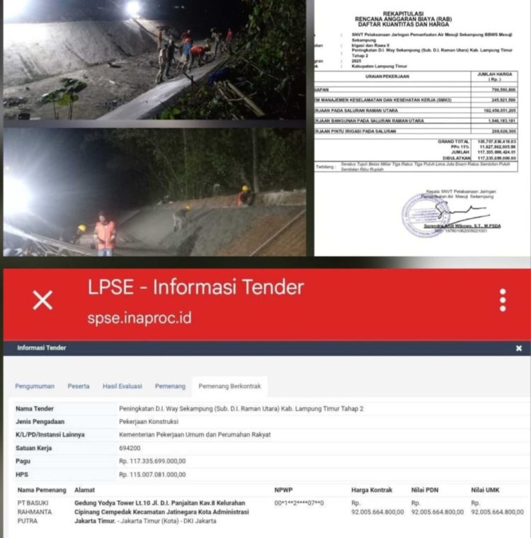 Proyek Rp92 Miliar BBWS Mesuji-Sekampung Jadi Sorotan, Upah Pekerja “Hilang”, LSM PRO RAKYAT Desak Kejati Lampung Bertindak