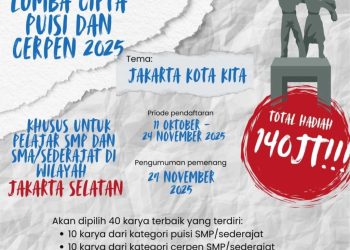Ayo Ikut Lomba Menulis Sastra Berhadiah Total Rp140 Juta: Ajang Prestisius untuk Pelajar Jaksel Resmi Dibuka!