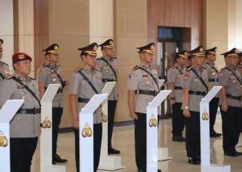 9 Pejabat Utama Dan 4 Kapolres Berganti, Kapolda Lampung Gelar Upacara Serah Terima Jabatan