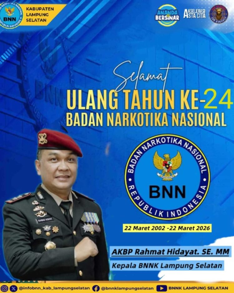 Momentum HUT BNN RI ke-24, BNNK Lampung Selatan Dorong Generasi Bersih Narkoba