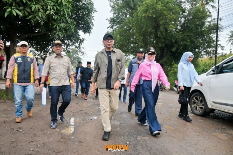 Bupati Pesawaran Dampingi Gubernur Lampung Tinjau Ruas Jalan Provinsi