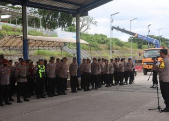 Antisipasi Kepadatan Mudik, Polres Lamsel Gelar Simulasi di Sejumlah Titik Strategis