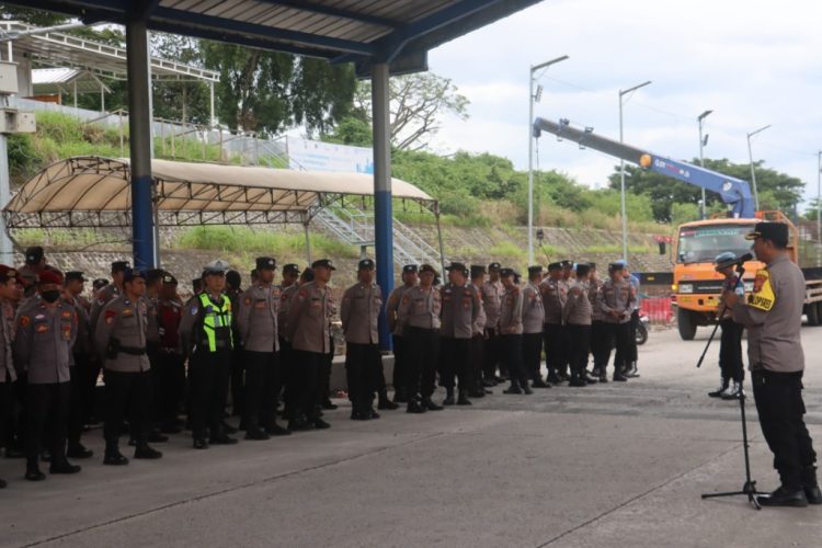 Antisipasi Kepadatan Mudik, Polres Lamsel Gelar Simulasi di Sejumlah Titik Strategis