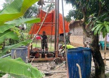 Hari Keempat TMMD, Pembangunan Sumur Bor di Pesawaran Capai Kedalaman 42 Meter