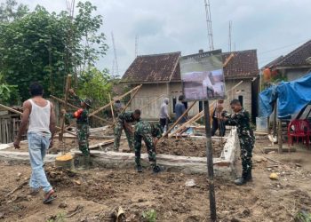 Progres TMMD Pesawaran, Pembangunan RTLH di Tanjung Rejo Masuki Tahap Struktur