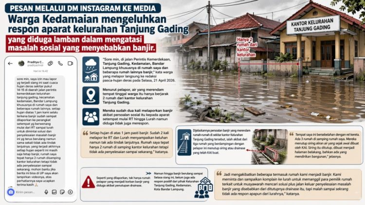 Laporan Diabaikan? Warga Kedamaian Protes Banjir Dekat Kantor Lurah