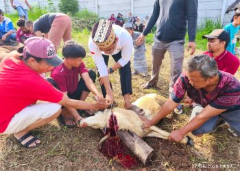 PPTQ MSI Lampung Bagikan Ratusan Paket Daging Qurban untuk Santri dan Warga