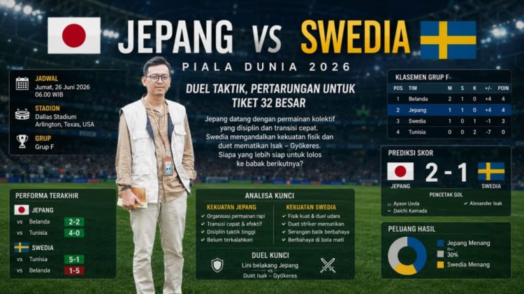 Jepang vs Swedia: Pertarungan Penentu Nasib di Grup F Piala Dunia 2026
