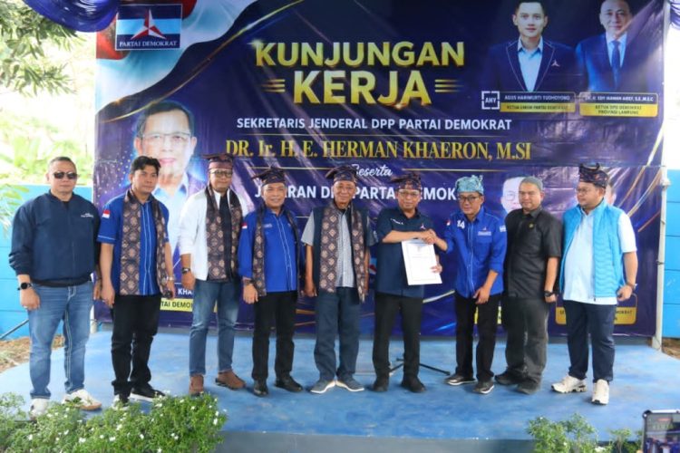 Herman Khaeron Resmikan Kantor Demokrat Lampung Selatan, Optimistis Raih 7 Kursi DPRD