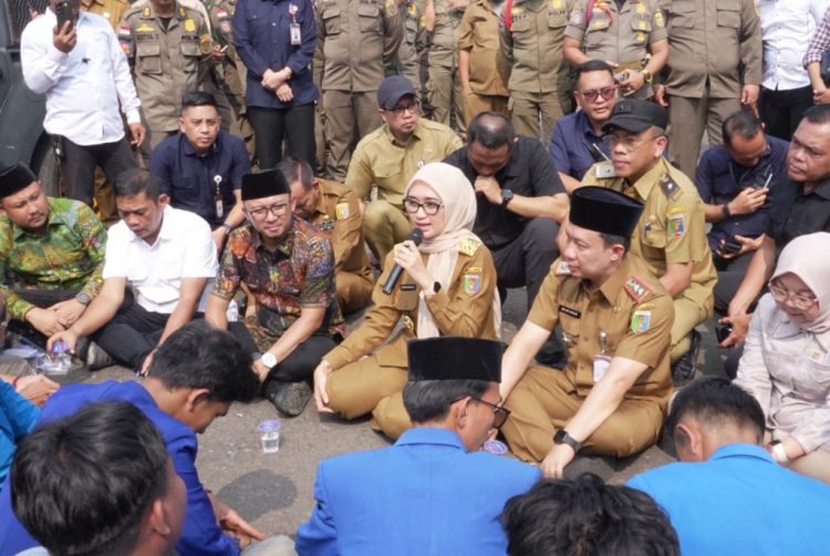 Wagub Jihan Temui Massa PMII, Pemprov Lampung Siap Kawal Aspirasi ke Pemerintah Pusat