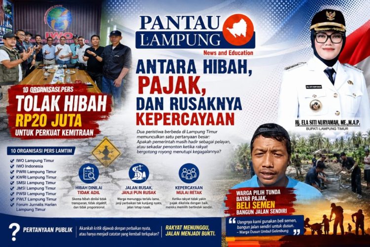 Viral! Warga Bangun Jalan Pakai Uang Pajak Sendiri, 10 Organisasi Pers Kompak Soroti Pemkab Lampung Timur