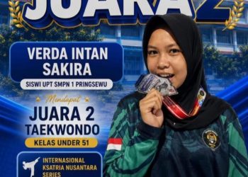Banggakan Pringsewu, Siswi SMPN 1 Raih Runner-up Kyorugi Putri pada PBTI Series 2026