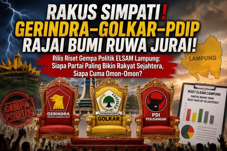 Gerindra 18,4 Persen, Golkar 14,2 Persen, PDIP 13,8 Persen, Ini Hasil Riset di Lampung