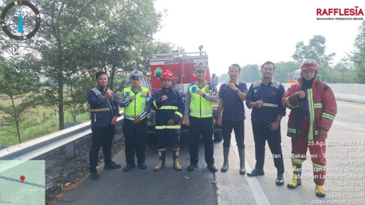 Kebakaran Muncul di Sekitar Tol KM 63-64 Lampung Selatan, Polisi Selidiki Sumber Api