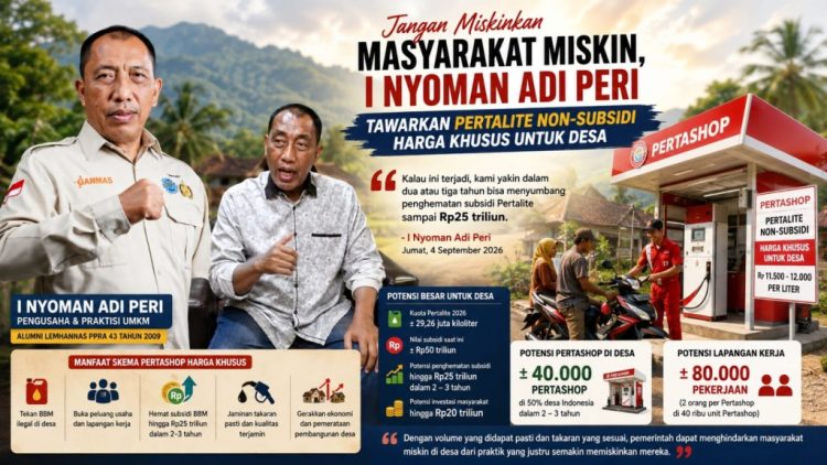 Tekan BBM Ilegal, I Nyoman Adi Peri Dorong Pertalite Harga Khusus Lewat Pertashop