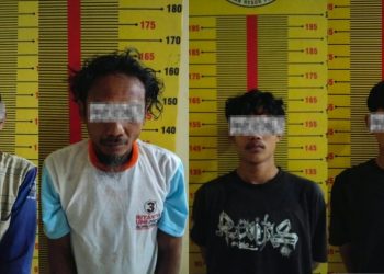Empat Pria Diamankan dalam Penggerebekan Kasus Dugaan Penyalahgunaan Sabu di Pringsewu