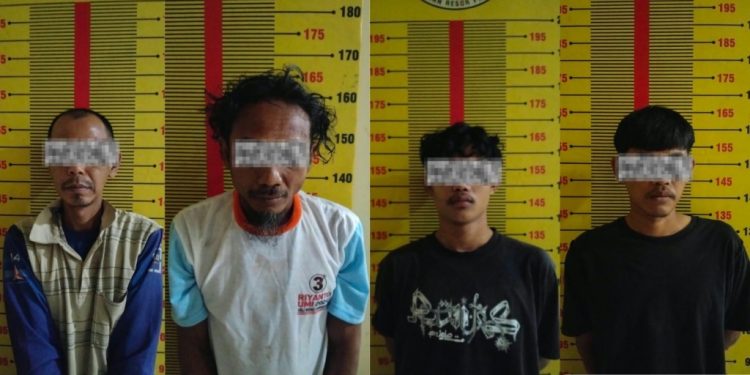 Empat Pria Diamankan dalam Penggerebekan Kasus Dugaan Penyalahgunaan Sabu di Pringsewu