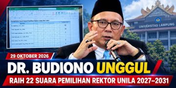 22 Suara untuk Dr. Budiono, Begini Hasil Pemungutan Suara Calon Rektor Unila