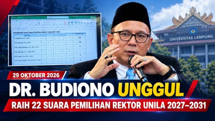 22 Suara untuk Dr. Budiono, Begini Hasil Pemungutan Suara Calon Rektor Unila