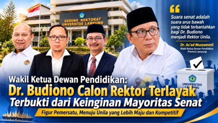Mayoritas Senat Beri 22 Suara, Dr. Budiono Dinilai Paling Layak Pimpin Unila