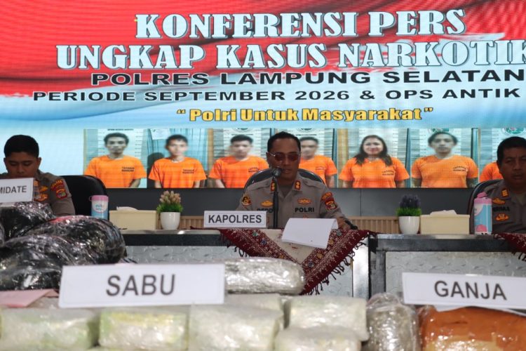 79,2 Kg Sabu Disita, Polres Lampung Selatan Ungkap 27 Kasus Narkotika
