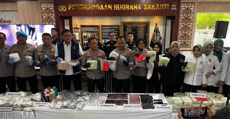 Jaringan Narkoba Internasional Dibongkar, Polda Lampung Amankan 89 Kg Sabu