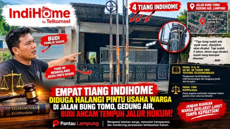 Tiang Internet Diduga Halangi Akses Usaha di Jalan Bung Tomo, Budi Minta Pertanggungjawaban
