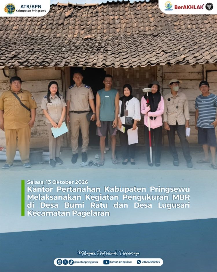 Bumi Ratu dan Lugusari Jadi Lokasi Pengukuran Tanah MBR oleh Kantah Pringsewu